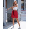 image:imageluvamia Summer Hiking Shorts for Women Casual Cargo High Waisted Water Resistant 7 Inch Inseam Shorts with PocketsRed