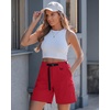 image:imageluvamia Summer Hiking Shorts for Women Casual Cargo High Waisted Water Resistant 7 Inch Inseam Shorts with PocketsRed