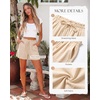 image:imageluvamia Women Linen Shorts Casual Summer Elastic High Waisted Pull On Wide Leg Drawstring Beach Vacation Shorts with PocketsBeige