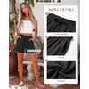 image:imageluvamia Women Linen Shorts Casual Summer Elastic High Waisted Pull On Wide Leg Drawstring Beach Vacation Shorts with PocketsBlack