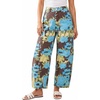 image:imageluvamia Barrel Jeans for Women Cropped High Waisted Baggy Colored Floral Printed Women Western Boyfriend Jeans StretchyDark Floral