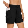 image:imageluvamia Cargo Shorts for Women Mid Thigh High Rise Lightweight Quick Dry Hiking Shorts Women Zipper Pockets with BeltBlack