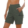 image:imageluvamia Hiking Shorts for Women Cargo Pull On Elastic Waist Lightweight Quick Dry Summer Sport Golf 7 Inch Inseam ShortsArmy Green
