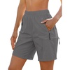 image:imageluvamia Hiking Shorts for Women Cargo Pull On Elastic Waist Lightweight Quick Dry Summer Sport Golf 7 Inch Inseam ShortsDark Gray