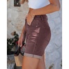 image:imageluvamia Jean Shorts for Women High Waisted Trendy Mid Thigh Long Cuffed Hem Stretchy Denim Shorts Casual Summer JortsCoffee Brown