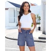 image:imageluvamia Jean Shorts for Women High Waisted Trendy Stretchy Denim Shorts 5 Inch Inseam Summer Casual Jorts with PocketsBay Blue