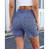 image:imageluvamia Jean Shorts for Women High Waisted Trendy Stretchy Denim Shorts 5 Inch Inseam Summer Casual Jorts with PocketsBay Blue