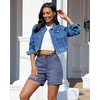 image:imageluvamia Jean Shorts for Women High Waisted Trendy Stretchy Denim Shorts 5 Inch Inseam Summer Casual Jorts with PocketsBay Blue