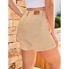 image:imageluvamia Jean Shorts for Women High Waisted Trendy Stretchy Denim Shorts 5 Inch Inseam Summer Casual Jorts with PocketsKhaki Sand