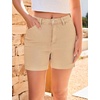 image:imageluvamia Jean Shorts for Women High Waisted Trendy Stretchy Denim Shorts 5 Inch Inseam Summer Casual Jorts with PocketsKhaki Sand
