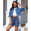 image:imageluvamia Jean Shorts for Women High Waisted Trendy Stretchy Denim Shorts 5 Inch Inseam Summer Casual Jorts with PocketsVintage Blue