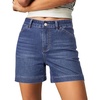 image:imageluvamia Jean Shorts for Women High Waisted Trendy Stretchy Denim Shorts 5 Inch Inseam Summer Casual Jorts with PocketsVintage Blue