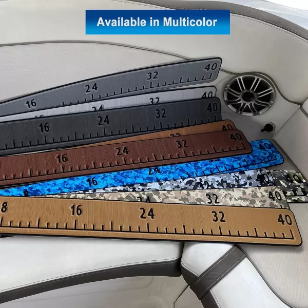 imageFish Ruler for Kayak Boat 40quot EVA Foam Marine Foam Fish Ruler with Adhesive Backing Durable Fishing Measurement Tool  Light BrownADark Grey