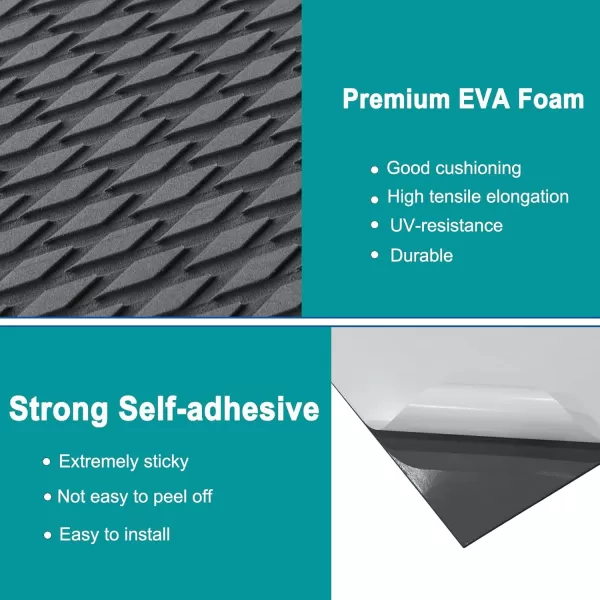 imageHjdeck Boat Flooring EVA Foam Boat Decking Marine Carpet NonSlip Decking Sheet SelfAdhesive Marine Flooring for Fishing Boat Kayak Yacht RV Swimming Pool Golf Cart 945quotx236quot161quot118quotDdark Grey