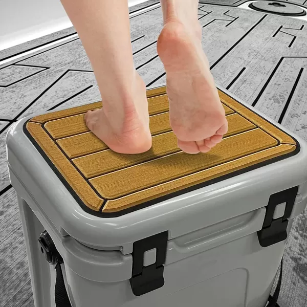 imageHjdeck Cooler Pad for YETI Tundra 35L 45L 65L Cooler Seat Cushion Soft SelfAhesive Cooler Pad AccessoryBdark Brown With Black
