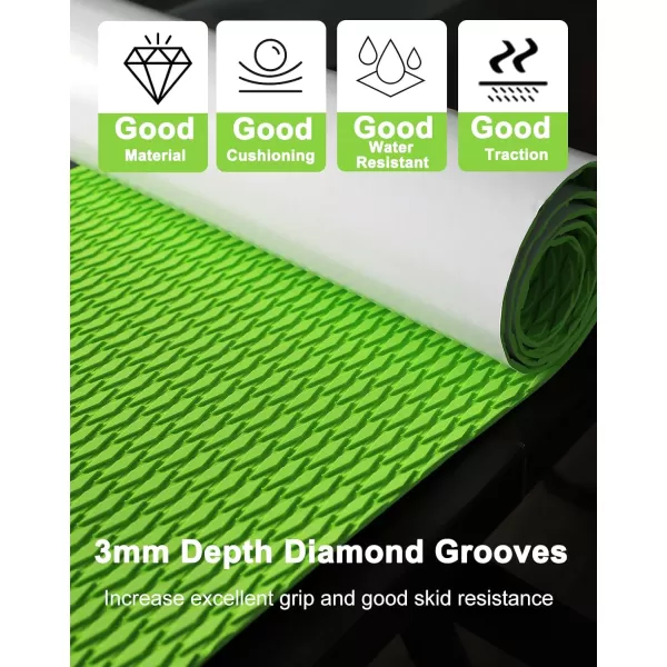 imageHjdeck Universal Sufboard Pad EVA Foam Boat Flooring Decking Sheet SelfAdhesive NonSlip Deck Grip Mat Marine Carpet for Yacht Boat Kayak Decking Golf Cart Fishing Boat RV Surfing Traction PadWhite