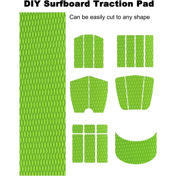 imageHjdeck Universal Sufboard Pad EVA Foam Boat Flooring Decking Sheet SelfAdhesive NonSlip Deck Grip Mat Marine Carpet for Yacht Boat Kayak Decking Golf Cart Fishing Boat RV Surfing Traction PadGreen
