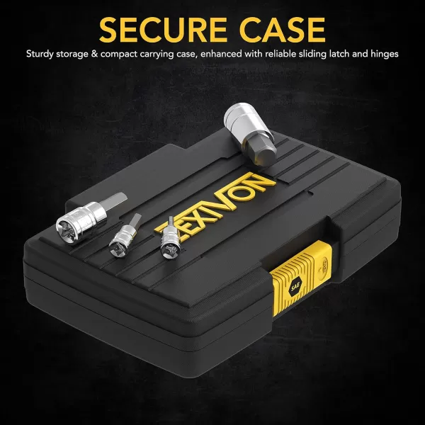 imageLEXIVON HEX Bit Socket Set Premium S2 Alloy Steel  13Piece Metric 2mm  14mm Set  Enhanced Storage Case LX141SAE 13pc