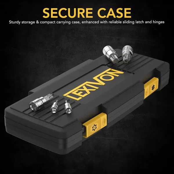 imageLEXIVON Torx Bit Socket Set Premium S2 Alloy Steel  13Piece Star T8  T60 Set  Enhanced Storage Case LX14334Piece Torx Set T6T70