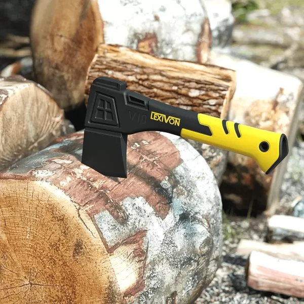 imageLEXIVON V14 Camping Hatchet 14Inch Axe  Ergonomic TPR Grip Lightweight FiberGlass Composite Handle  Protective Carrying Sheath Included LXV14V10Camping Hatchet
