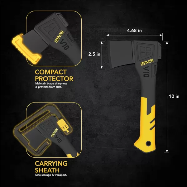 imageLEXIVON V14 Camping Hatchet 14Inch Axe  Ergonomic TPR Grip Lightweight FiberGlass Composite Handle  Protective Carrying Sheath Included LXV14V10Camping Hatchet