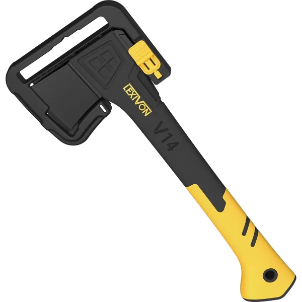 imageLEXIVON V14 Camping Hatchet 14Inch Axe  Ergonomic TPR Grip Lightweight FiberGlass Composite Handle  Protective Carrying Sheath Included LXV14V14Camping Hatchet