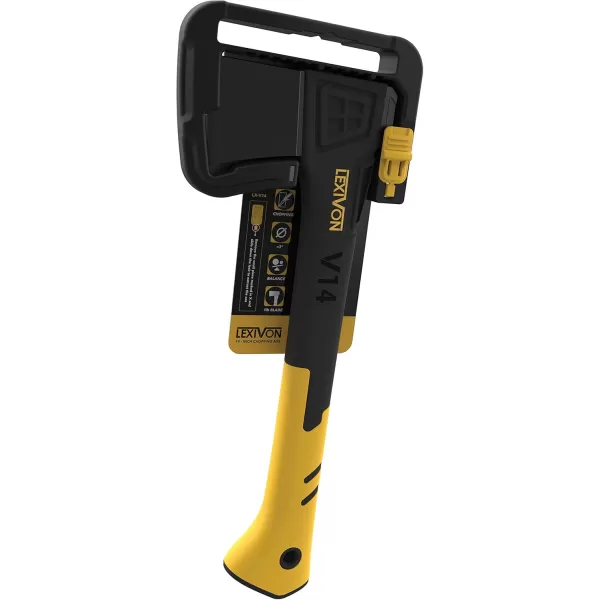 imageLEXIVON V14 Camping Hatchet 14Inch Axe  Ergonomic TPR Grip Lightweight FiberGlass Composite Handle  Protective Carrying Sheath Included LXV14V14Camping Hatchet
