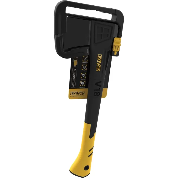 imageLEXIVON V14 Camping Hatchet 14Inch Axe  Ergonomic TPR Grip Lightweight FiberGlass Composite Handle  Protective Carrying Sheath Included LXV14V18Chopping Axe