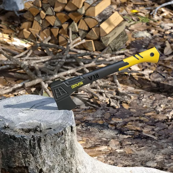 imageLEXIVON V14 Camping Hatchet 14Inch Axe  Ergonomic TPR Grip Lightweight FiberGlass Composite Handle  Protective Carrying Sheath Included LXV14V18Chopping Axe