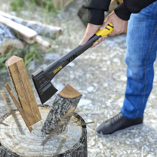 imageLEXIVON V14 Camping Hatchet 14Inch Axe  Ergonomic TPR Grip Lightweight FiberGlass Composite Handle  Protective Carrying Sheath Included LXV14V18sSplitting Axe