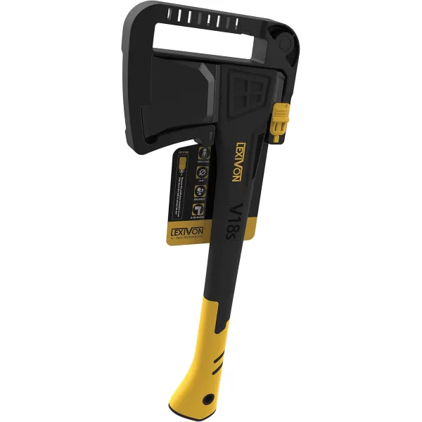 imageLEXIVON V14 Camping Hatchet 14Inch Axe  Ergonomic TPR Grip Lightweight FiberGlass Composite Handle  Protective Carrying Sheath Included LXV14V18sSplitting Axe