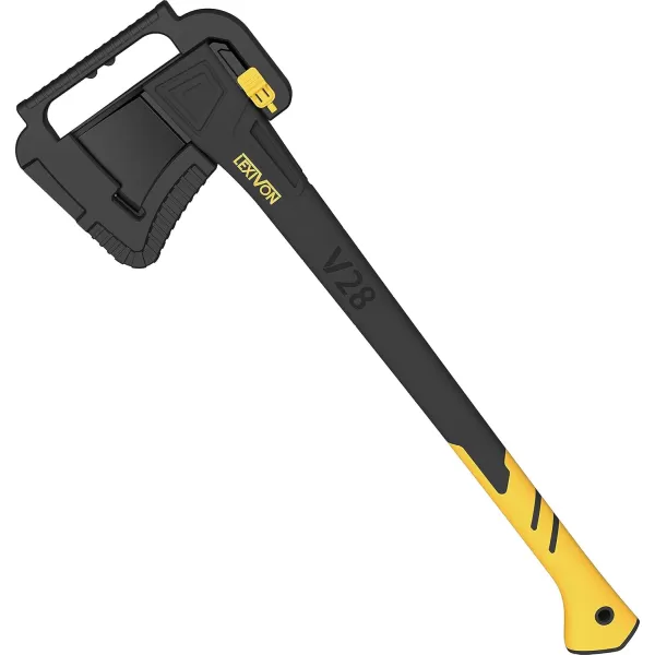 imageLEXIVON V14 Camping Hatchet 14Inch Axe  Ergonomic TPR Grip Lightweight FiberGlass Composite Handle  Protective Carrying Sheath Included LXV14V28Chopping Axe