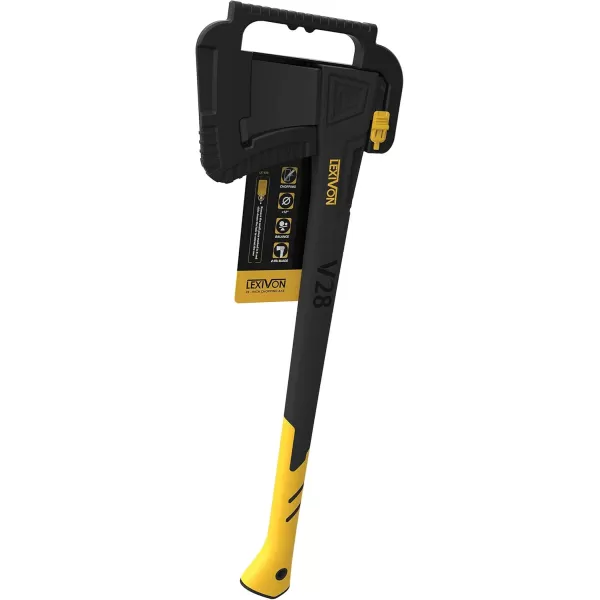 imageLEXIVON V14 Camping Hatchet 14Inch Axe  Ergonomic TPR Grip Lightweight FiberGlass Composite Handle  Protective Carrying Sheath Included LXV14V28Chopping Axe