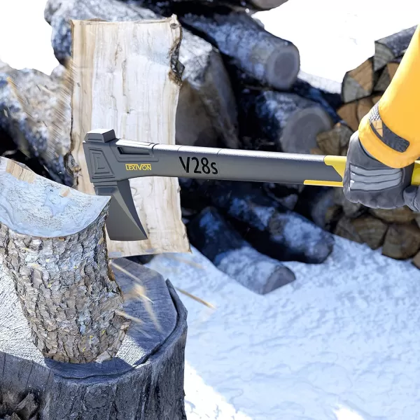 imageLEXIVON V14 Camping Hatchet 14Inch Axe  Ergonomic TPR Grip Lightweight FiberGlass Composite Handle  Protective Carrying Sheath Included LXV14V28sSplitting Axe