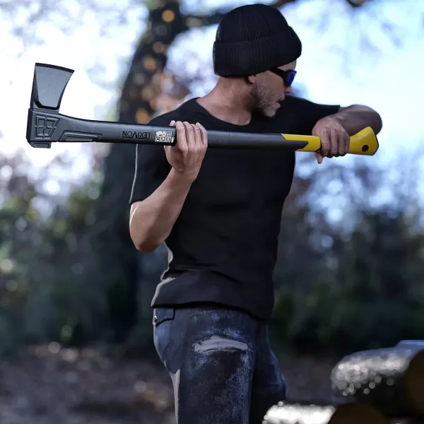 imageLEXIVON V14 Camping Hatchet 14Inch Axe  Ergonomic TPR Grip Lightweight FiberGlass Composite Handle  Protective Carrying Sheath Included LXV14V36sSplitting Axe