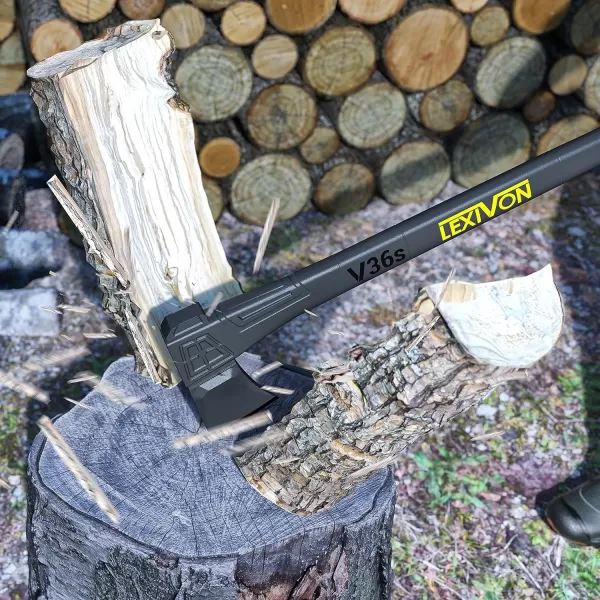 imageLEXIVON V14 Camping Hatchet 14Inch Axe  Ergonomic TPR Grip Lightweight FiberGlass Composite Handle  Protective Carrying Sheath Included LXV14V36sSplitting Axe