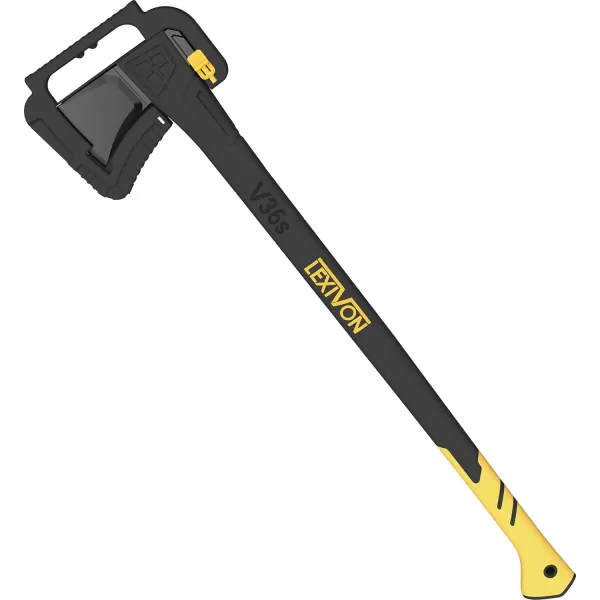 imageLEXIVON V14 Camping Hatchet 14Inch Axe  Ergonomic TPR Grip Lightweight FiberGlass Composite Handle  Protective Carrying Sheath Included LXV14V36sSplitting Axe