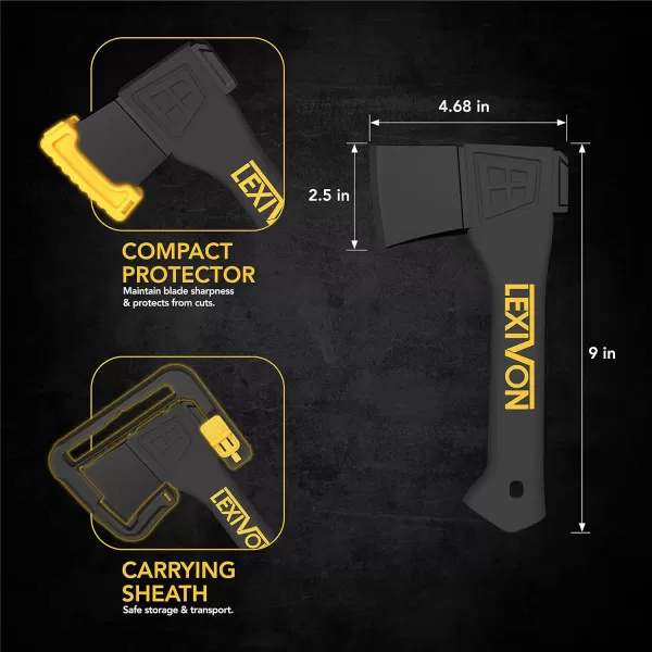 imageLEXIVON V14 Camping Hatchet 14Inch Axe  Ergonomic TPR Grip Lightweight FiberGlass Composite Handle  Protective Carrying Sheath Included LXV14V9 Camping Hatchet