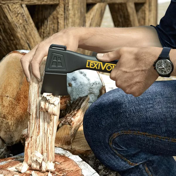 imageLEXIVON V14 Camping Hatchet 14Inch Axe  Ergonomic TPR Grip Lightweight FiberGlass Composite Handle  Protective Carrying Sheath Included LXV14V9 Camping Hatchet