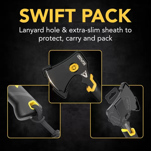 imageLEXIVON V14 Camping Hatchet 14Inch Axe  Ergonomic TPR Grip Lightweight FiberGlass Composite Handle  Protective Carrying Sheath Included LXV14VONE Survival Hatchet