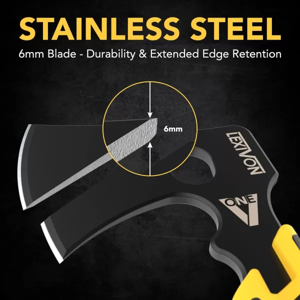 imageLEXIVON V14 Camping Hatchet 14Inch Axe  Ergonomic TPR Grip Lightweight FiberGlass Composite Handle  Protective Carrying Sheath Included LXV14VONE Survival Hatchet