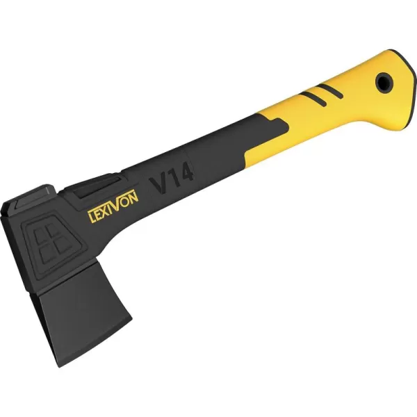 imageLEXIVON V14 Camping Hatchet 14Inch Axe  Ergonomic TPR Grip Lightweight FiberGlass Composite Handle  Protective Carrying Sheath Included LXV14V14Camping Hatchet