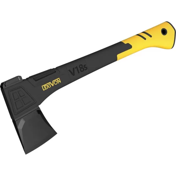 imageLEXIVON V14 Camping Hatchet 14Inch Axe  Ergonomic TPR Grip Lightweight FiberGlass Composite Handle  Protective Carrying Sheath Included LXV14V18sSplitting Axe