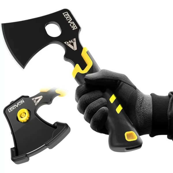 imageLEXIVON V14 Camping Hatchet 14Inch Axe  Ergonomic TPR Grip Lightweight FiberGlass Composite Handle  Protective Carrying Sheath Included LXV14VONE Survival Hatchet