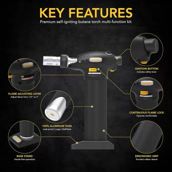 imageLEXIVON Butane Soldering Iron MultiPurpose Kit  Cordless SelfIgniting Adjustable Flame 7Tip Set  ProGrade LX770Torch Kit