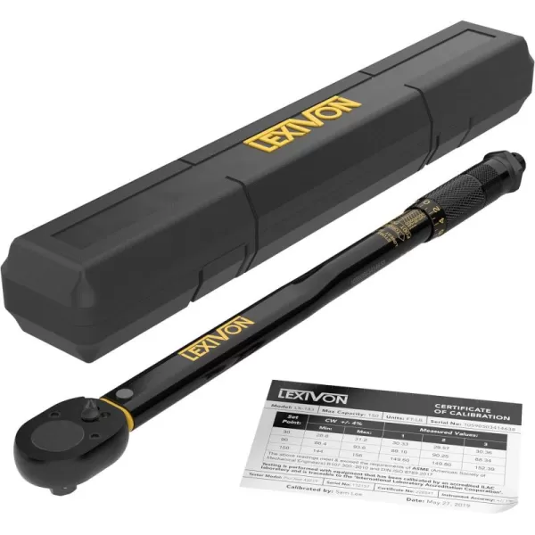 imageLEXIVON Torque Wrench 12Inch Drive Click 10150 FtLb1362035 Nm LX18312DR 10150 FTLB