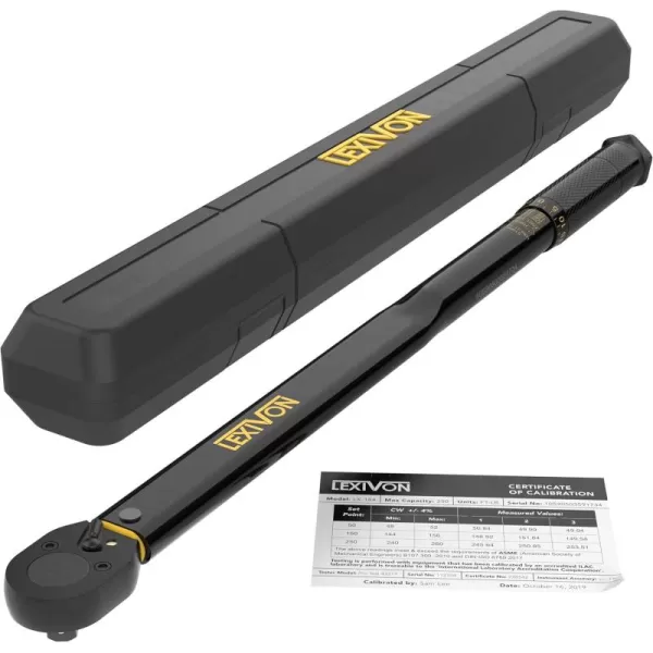 imageLEXIVON Torque Wrench 12Inch Drive Click 10150 FtLb1362035 Nm LX18312DR 25250 FTLB