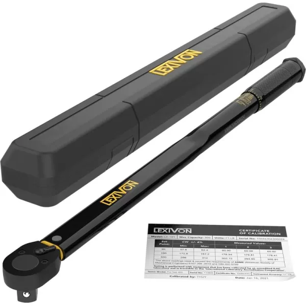 imageLEXIVON Torque Wrench 12Inch Drive Click 10150 FtLb1362035 Nm LX18334DR 30300 FTLB