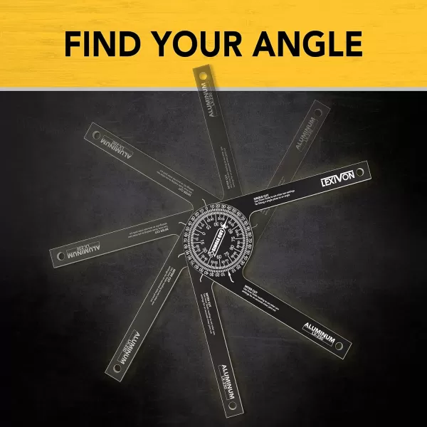 imageLEXIVON 2pack Aluminum Miter Saw Protractor  7Inch Rust Proof Angle Finder Featuring Precision Laser Engraved Scales LX230X21Pack