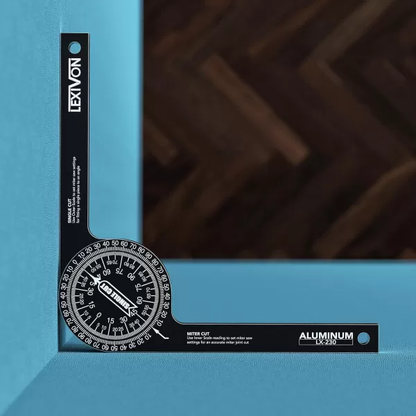imageLEXIVON 2pack Aluminum Miter Saw Protractor  7Inch Rust Proof Angle Finder Featuring Precision Laser Engraved Scales LX230X22Pack